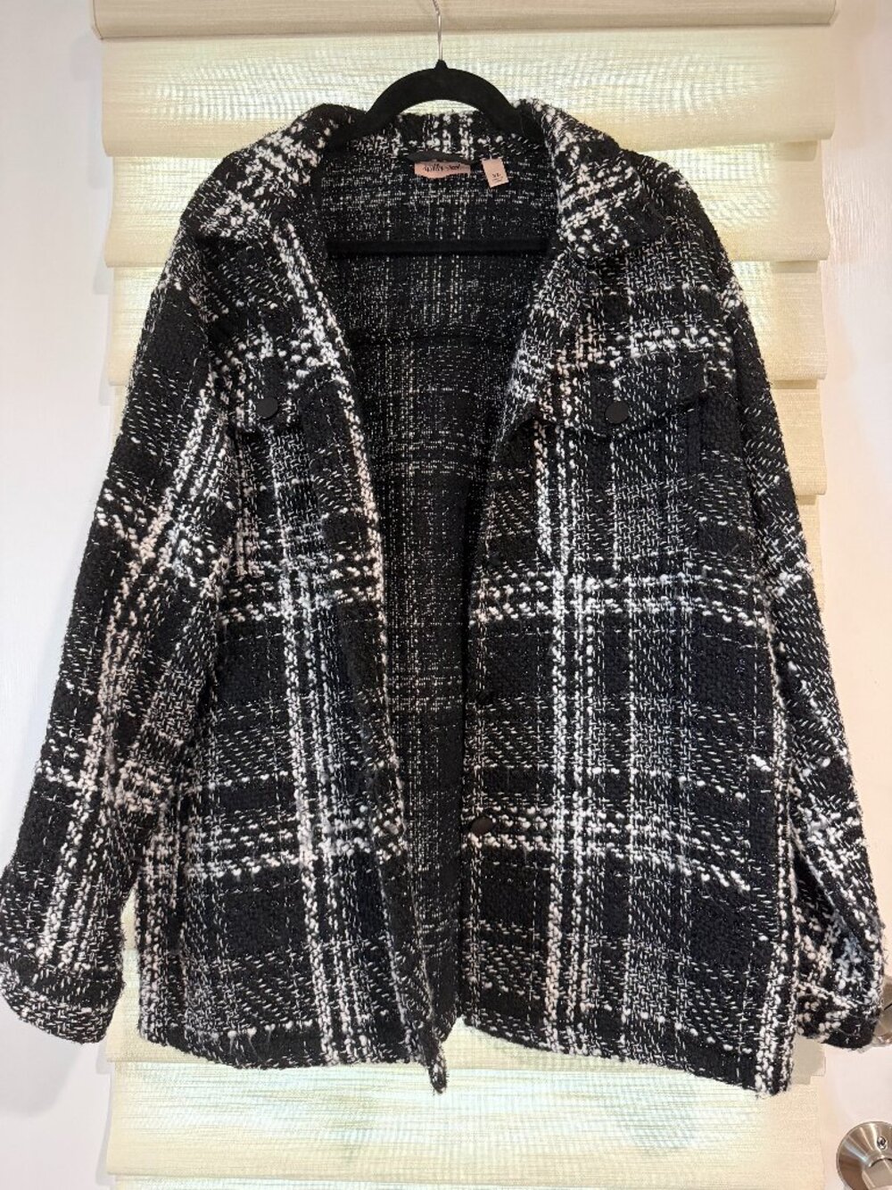black and white tweed jacket (size XL)